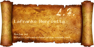 Lafranko Henrietta névjegykártya