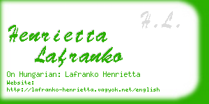 henrietta lafranko business card